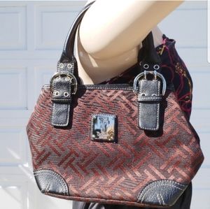 Tiganello Burgandy & Black Pattern Purse